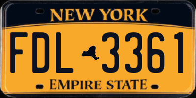 NY license plate FDL3361