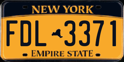 NY license plate FDL3371