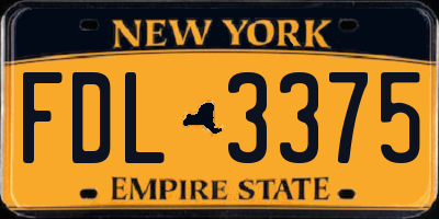 NY license plate FDL3375