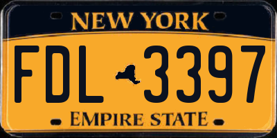 NY license plate FDL3397