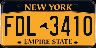 NY license plate FDL3410