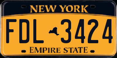 NY license plate FDL3424