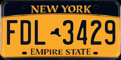 NY license plate FDL3429