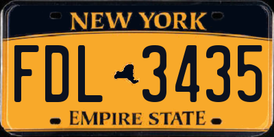NY license plate FDL3435
