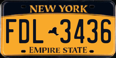 NY license plate FDL3436