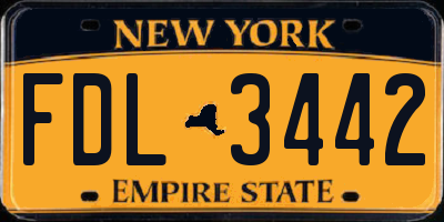 NY license plate FDL3442