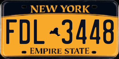NY license plate FDL3448