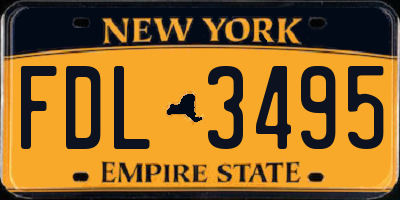 NY license plate FDL3495