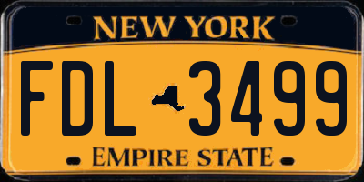 NY license plate FDL3499