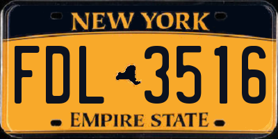 NY license plate FDL3516