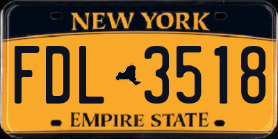 NY license plate FDL3518