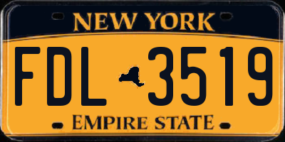NY license plate FDL3519