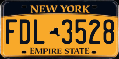 NY license plate FDL3528