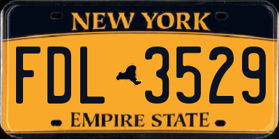 NY license plate FDL3529