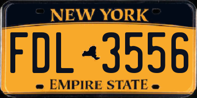 NY license plate FDL3556