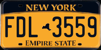 NY license plate FDL3559