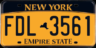NY license plate FDL3561