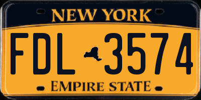 NY license plate FDL3574