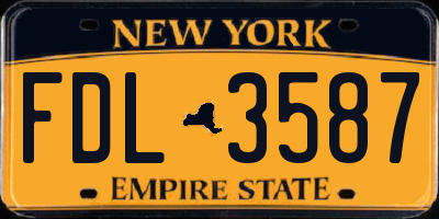 NY license plate FDL3587