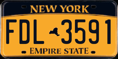 NY license plate FDL3591