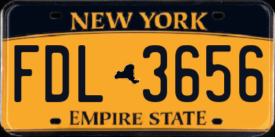 NY license plate FDL3656