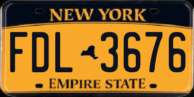 NY license plate FDL3676