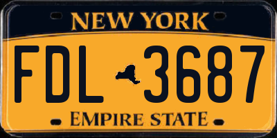 NY license plate FDL3687