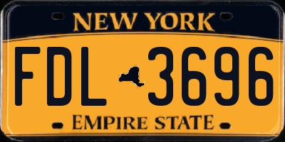 NY license plate FDL3696