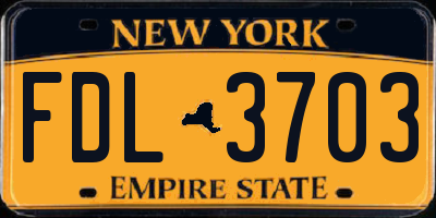 NY license plate FDL3703