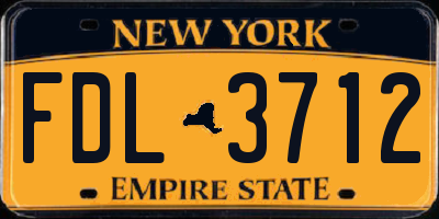 NY license plate FDL3712