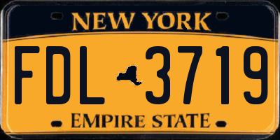 NY license plate FDL3719