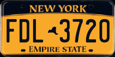NY license plate FDL3720