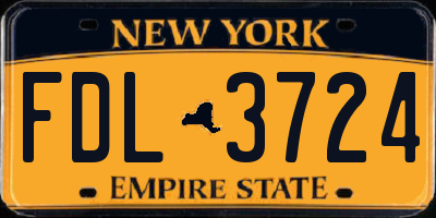 NY license plate FDL3724
