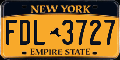 NY license plate FDL3727