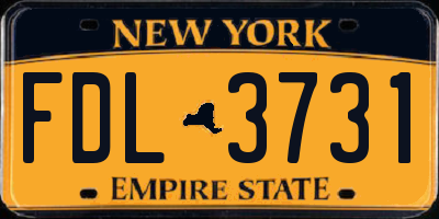 NY license plate FDL3731
