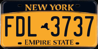NY license plate FDL3737