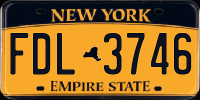 NY license plate FDL3746