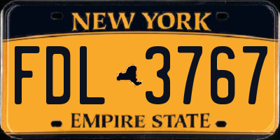 NY license plate FDL3767