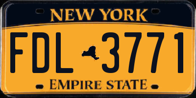 NY license plate FDL3771