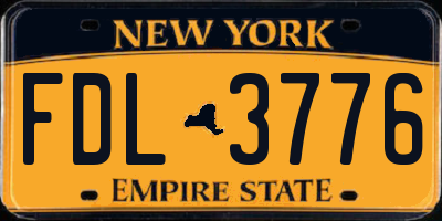 NY license plate FDL3776