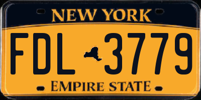 NY license plate FDL3779
