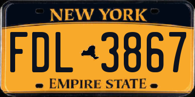 NY license plate FDL3867