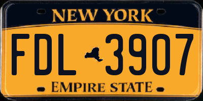 NY license plate FDL3907