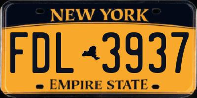 NY license plate FDL3937