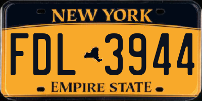 NY license plate FDL3944