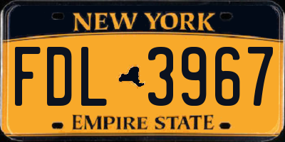 NY license plate FDL3967