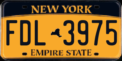 NY license plate FDL3975