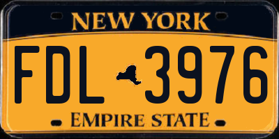 NY license plate FDL3976