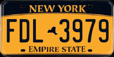 NY license plate FDL3979