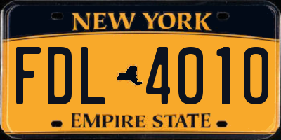 NY license plate FDL4010